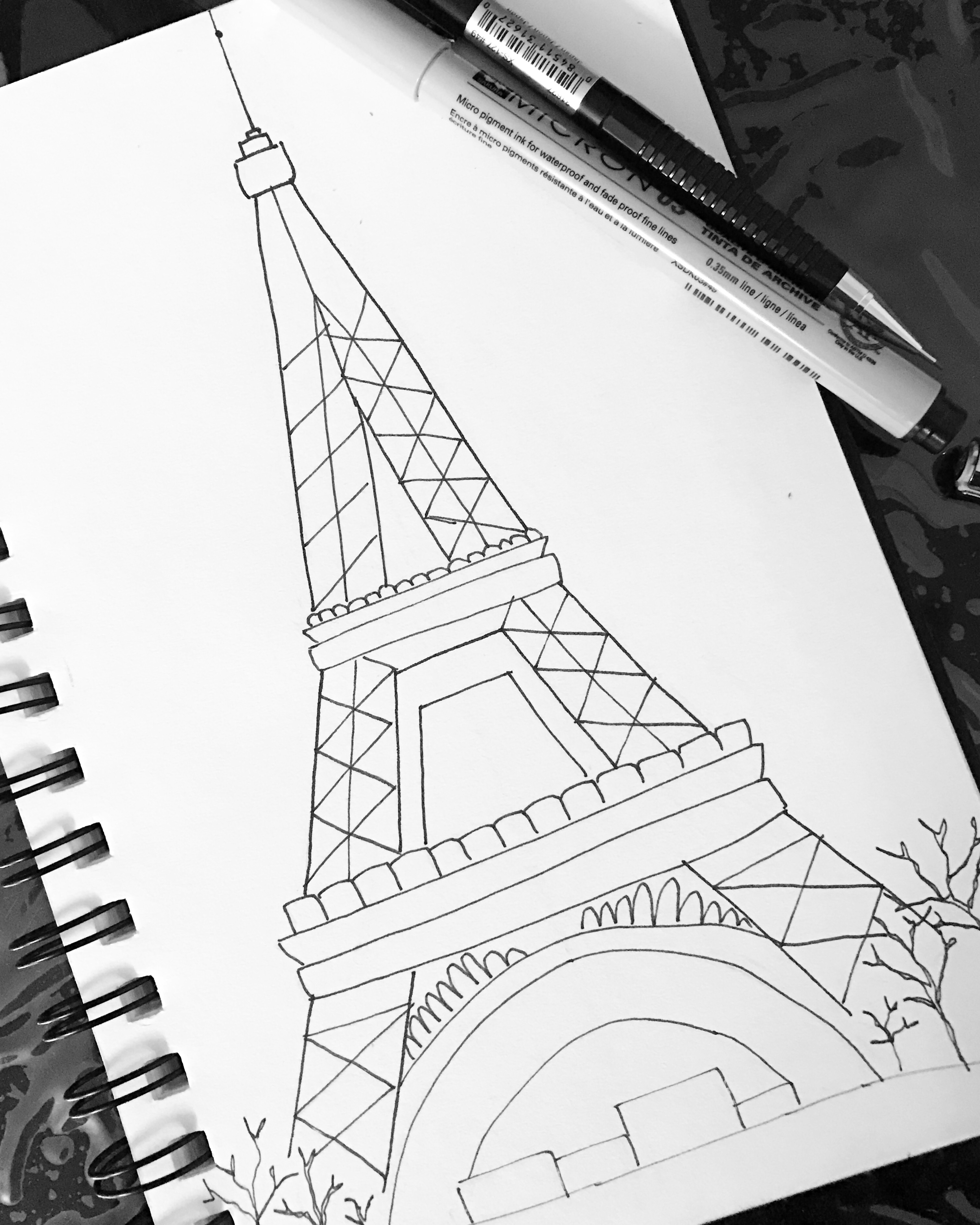 Eiffel Tower Pencil Sketch V2.0 by MMKV3580 on DeviantArt